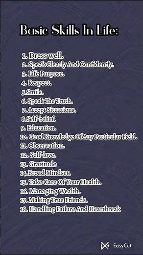 "18 Basic Life Skills You Must Master to Succeed in Life 💯✨" #LifeSkills #SuccessTips #Motivation