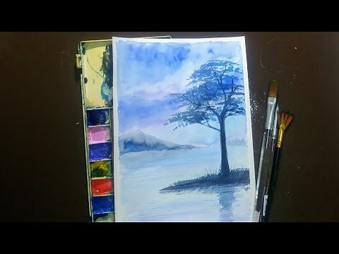 สอนวาดภาพวิวสีน้ำแบบง่ายๆ #สีน้ำ #easypainting #watercolor