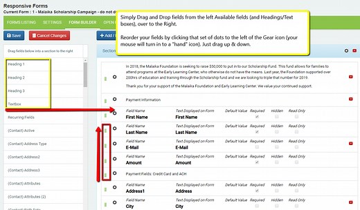 Responsive Forms - 3 - Form Builder Tab - DonorSnap Support