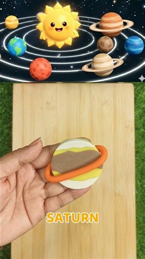 Building Saturn with Playdoh 🌑 | Learn Planets | Planet Song #cocomelon #toddlerlearning #shorts