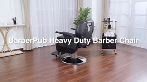 BarberPub Heavy Duty Reclining Barber Chair, All Purpose Hydraulic Salon Chairs for Hair Stylist, Barbershop Salon Tattoo 2688 (Black)
