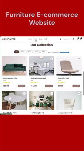Built a Furniture E-commerce Website 😍 | HTML CSS JS