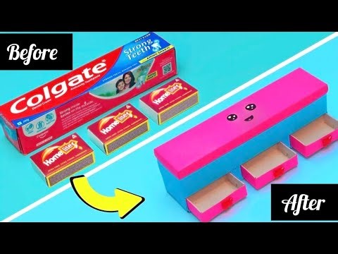 Diy ideas with Toothpaste box and matchstick box|best out of waste|