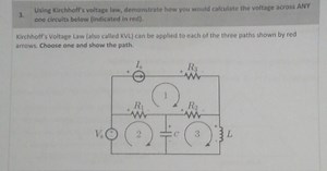 Using Kirchhoff's voltage law, demonstrate how you would calcul... | Filo