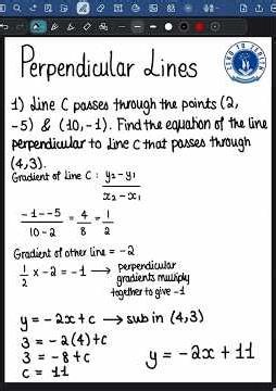 Perpendicular Lines | GCSE Maths #productivity #gcsemaths #tutoring