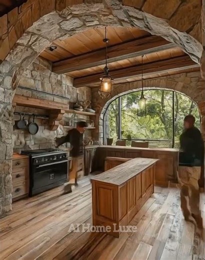 This Rustic Luxury Log Cabin Kitchen Is a Dream 🤯