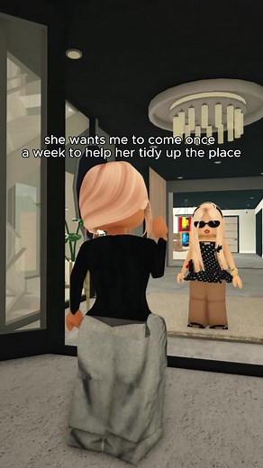 a day in my life!! im now a maid 🥹 cant wait to start soon ☺️💗 #roblox #roleplay #robloxfyp #bloxburg #skit