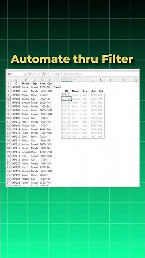 How to automate through filter function in excel
