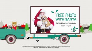 Santa is coming to our stores! Enjoy a FREE photo opportunity with your family & pets. | PetSmart