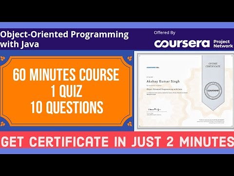 Object Oriented Programming With Java | Coursera | Guided Project | Quiz Answers | 🙂☺️😊