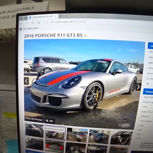 Rebuilding Rare 2016 Porsche 911R, Full Video Available On My YouTube Link In Bio 📲⁣ #Porsche #911 #911R #991 #salvagecar #salvage #YouTube #lnc #car #Crashed #wrecked #workflow #Rebuilding #Video #nevergiveup #BUILD #copart