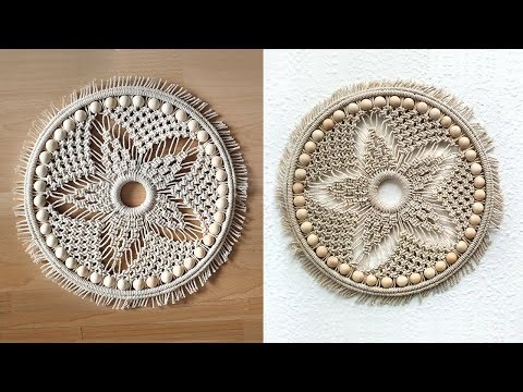 DIY Round Macrame Flower EASY Circle Wall Hanging / Unique Dream Catcher