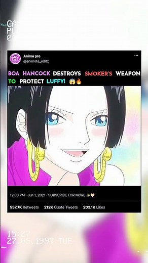 Boa Hancock Destroys Smoker’s Weapon To Protect Luffy! 😱🔥