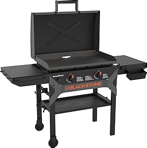 Blackstone 2311 Iron Forged 28” Omnivore Griddle with X-Braced Hood, Powder Coated Steel, Black