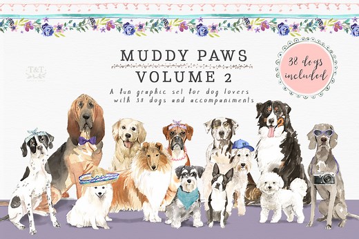 Muddy Paws Volume 2 - More Dogs!, an Illustration by Twigs and Twine