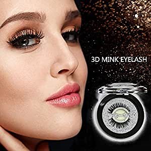 Mink Eyelashes - Reusable Self Adhesive Eyelashes, 3 Seconds to Wear, No Glue, Ease, Soft, Natural Look 3D False Eyelashes Extensions for Fashion Makeup