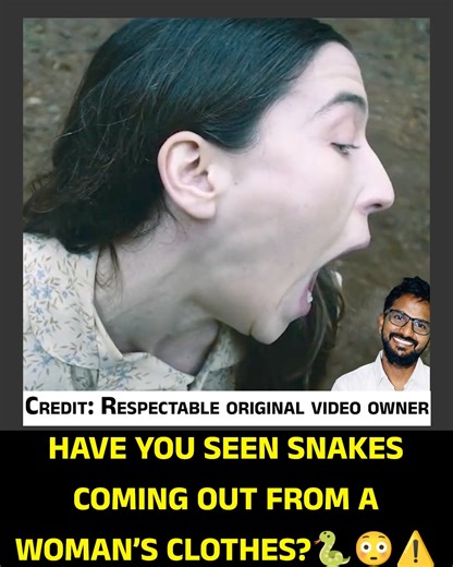 Fact Flicks on Instagram: "The Most Terrifying Snake Transformation Scene Ever Caught on Camera! A mysterious woman suddenly floats in the air, twisting her head in a frightening way. Moments later, venomous snakes begin crawling out from under her dress — wrapping around her body, entering her mouth, and creating a horrifying ritual scene deep inside the forest. A man nearby tries to help her, but the giant snake turns its attention toward him. What follows is a terrifying encounter between a h