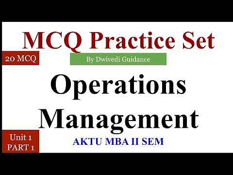 1 | Operations management mcq | operations management mcq questions and answers | aktu mba