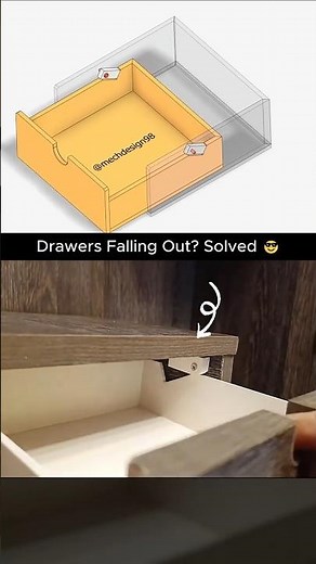 Never Drop Drawers On Your Toe Again 😎 | Drawer Stop Design #mechanism #woodworking