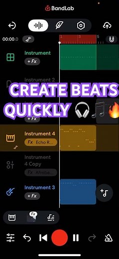 How To Make a Quick Beat in BandLab Mobile 🔥 Fast Beat Making Tutorial #shorts