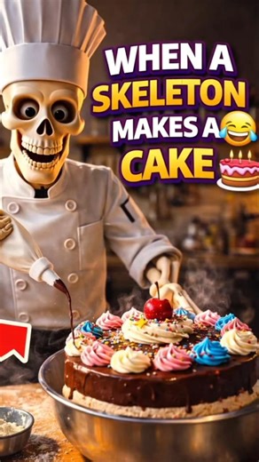 When a Skeleton Chef Makes a Delicious Cake 😂🎂 | Funny Cooking Animation