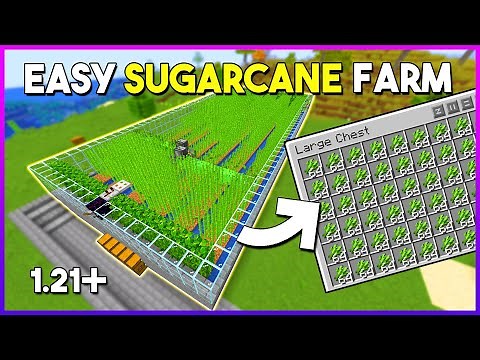 Sugarcane Farm in Minecraft 1.21: 2400+ Per Hour! (Easy Tutorial)