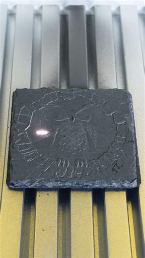 Transform Your Space with 3D Laser-Sculpted Slate Art | Aurora Lite 🦉🌿 #laserengraving #stone #diy