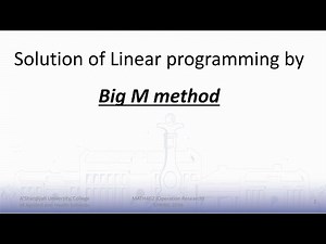 1/Solution of linear programming big M method #math