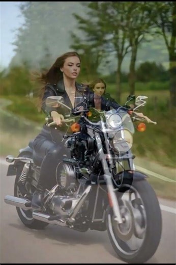 Professional model riding a bike.#model in black leather #bike life free #bikerchic #motorcycle