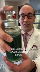 Super fun #chemistry experiment you can try at home! Just need a bottle, nail polish remover, blue glitter, yellow food coloring and some non iodized table salt! #chemed | Chemteacherphil