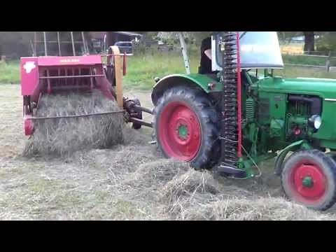 Heuernte / Deutz D 25 F2L612 / Welger Niederdruckpresse WSA 350