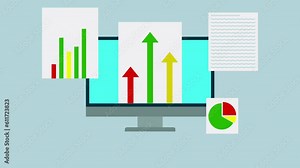 Business analysis animation for product testing, market research, data analysis and business scale up.