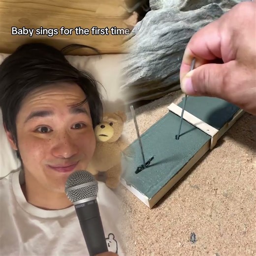 Baby sings for the first time