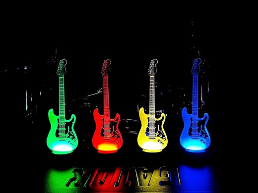 Guitar Night Light or Center Piece - 3D LED Lamp - Light for Electric Guitar Player, Bass, Acoustic Etc. - Etsy