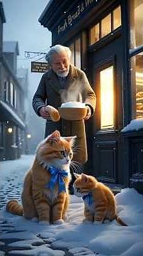 Homeless Ginger Kitten and Mama Cat’s Winter Miracle 🐱❄️ | Emotional AI Short #cat #shorts