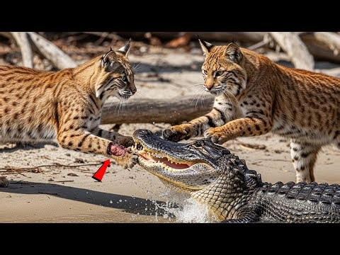 Injured Bobcat vs 10-Ft Alligator: The Split-Second Save That Defied Nature!