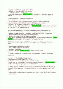 CADC exam practice test Latest Update Questions and Correct Answers Guaranteed A