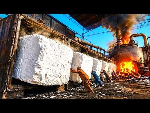 Pakistan Factory Method Makes STYROFOAM BLOCKS With Amazing Process - @Pakistani-Hands