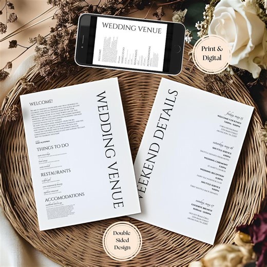 Wedding Itinerary: Wedding Weekend Itinerary (printable Template) 5x7 - Etsy