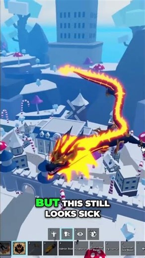 Epic Dragon Transformation & Snowy Town Flight-Ember Skin Showcase! #robloxshorts #roblox #BloxFruit