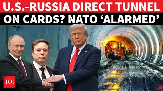 Putin aide floats ‘US-Russia tunnel’ plan; Elon Musk invited to link strategy route In a shocking revival of a Cold War dream, Russian presidential aide Kirill Dmitriev has proposed building a “Putin–Trump Tunnel” — a 70-mile undersea link between Russia and the U.S. through the Bering Strait. #PutinTrumpTunnel #ElonMusk #USRussia | The Times of India