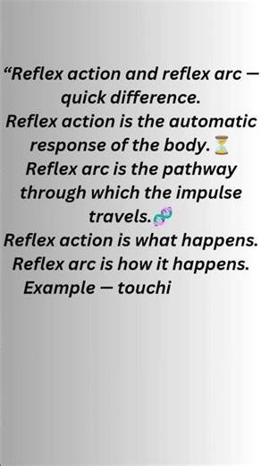 #short Reflex action and reflex arc difference explained Neural control & coordination#biologyshorts
