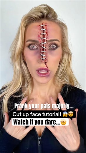 Scary Cut Up Face Tutorial!! #makeupartist #makeup #artist #sfx #mua #art #halloween #spooky