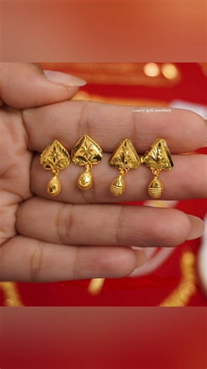 Gold earrings tops designs for daily use #shorts #viralshorts #earrings #jewellery #trending