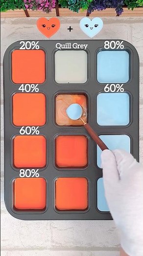 Color Mixing: Burning Orange × Light Blue | A Striking Color Blend 🎨 #asmr #shorts #colormix
