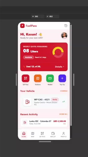 Designing a Smart Fuel App to Solve Real Fuel Distribution Problems ⛽ Around the world, many countries still face fuel shortages, long queues, and a lack of transparency in fuel distribution. So I explored a concept for a Smart Fuel Management App that could make the entire process simpler and more efficient. Key ideas behind this concept: • Real-time fuel station availability • Queue length predictions before arriving • Secure QR-based fuel access system • AI chatbot for instant fuel status que