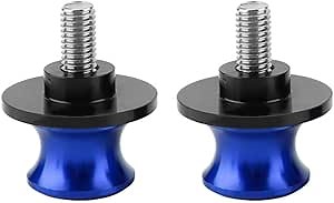 KIMISS Swing Arm Spool, 2PCS 6mm Motorcycle CNC Rear Stand Swing Arm Spool Sliders Stand Swingarm Bobbins (Blue)