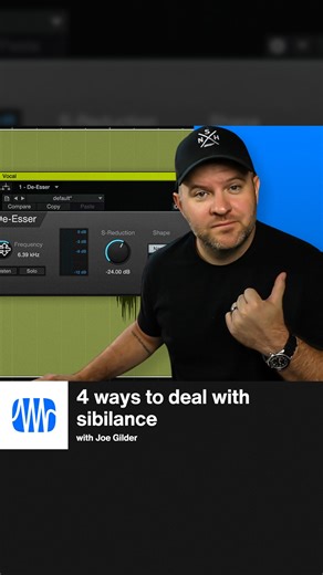 How do you handle those harsh "S" sounds in your vocal tracks? Here's one way with a de-esser plug-in! Watch the full video as Joe demonstrates 4 ways to deal with sibilance: https://bit.ly/41kBSOn | PreSonus