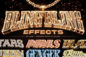 Bling Bling Logo and Text Effects, a Layer Style Add-On by Hyperpix Productions