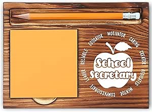 School Secretary Gifts, Best Office Gifts for Secretaries, Thank You Appreciation Present for School Secretary, Retirement & Birthday Gifts for Assistant Self-Stick Note Pad Holder-LBB37
